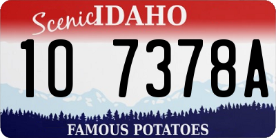 ID license plate 1O7378A