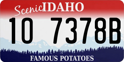 ID license plate 1O7378B