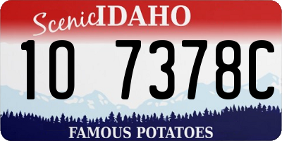 ID license plate 1O7378C