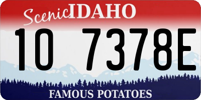 ID license plate 1O7378E