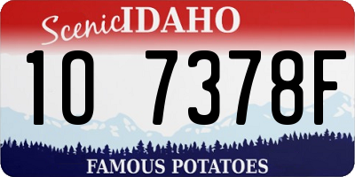 ID license plate 1O7378F