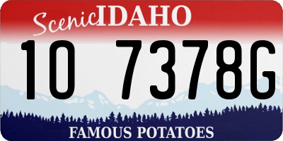 ID license plate 1O7378G