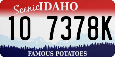 ID license plate 1O7378K