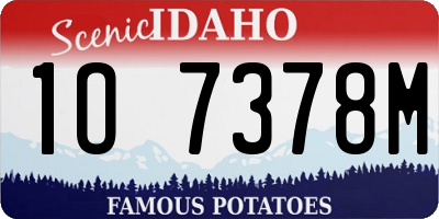 ID license plate 1O7378M