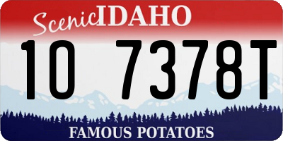 ID license plate 1O7378T