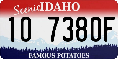 ID license plate 1O7380F