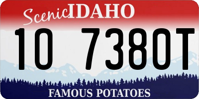 ID license plate 1O7380T