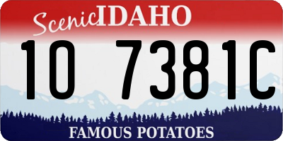 ID license plate 1O7381C