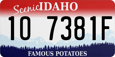 ID license plate 1O7381F