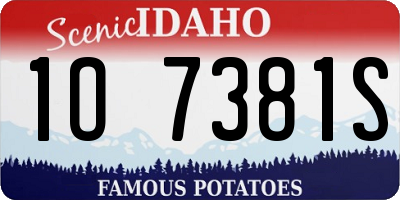 ID license plate 1O7381S