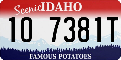 ID license plate 1O7381T