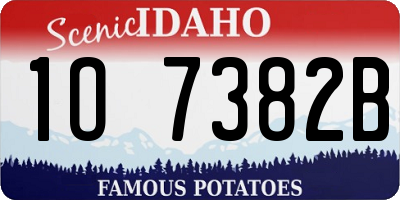 ID license plate 1O7382B