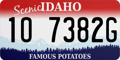 ID license plate 1O7382G