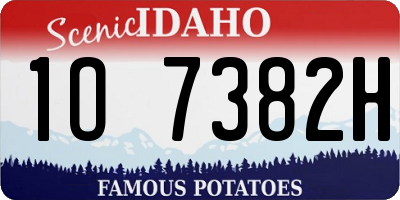 ID license plate 1O7382H