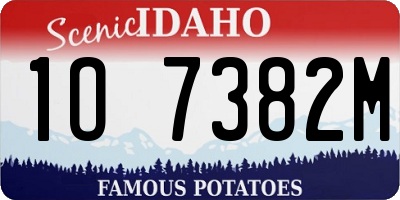 ID license plate 1O7382M