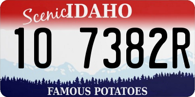 ID license plate 1O7382R