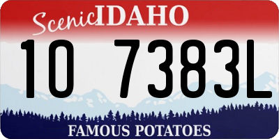 ID license plate 1O7383L