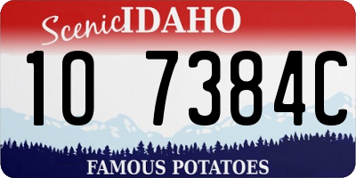 ID license plate 1O7384C