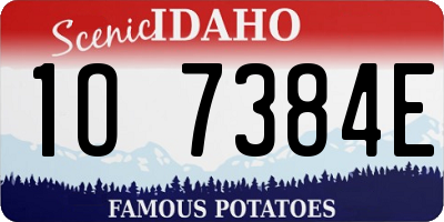 ID license plate 1O7384E