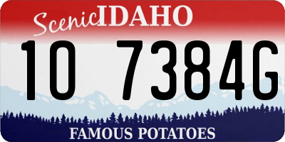 ID license plate 1O7384G