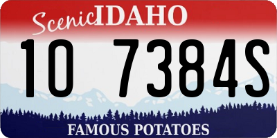 ID license plate 1O7384S
