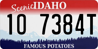 ID license plate 1O7384T