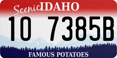 ID license plate 1O7385B