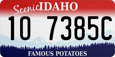 ID license plate 1O7385C
