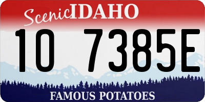 ID license plate 1O7385E