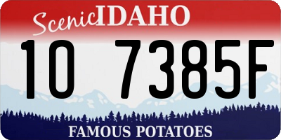 ID license plate 1O7385F