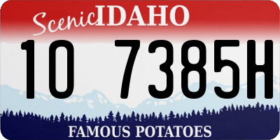 ID license plate 1O7385H