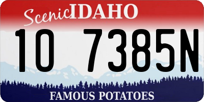 ID license plate 1O7385N