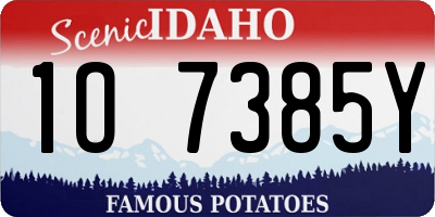 ID license plate 1O7385Y