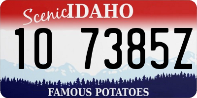 ID license plate 1O7385Z