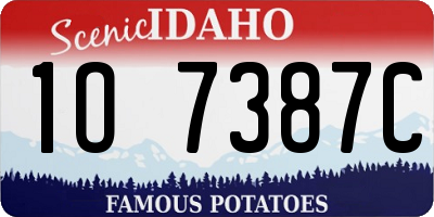 ID license plate 1O7387C