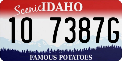 ID license plate 1O7387G