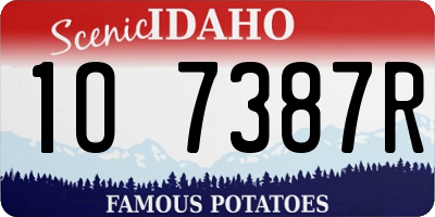 ID license plate 1O7387R