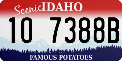 ID license plate 1O7388B