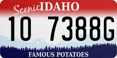 ID license plate 1O7388G