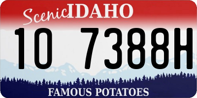ID license plate 1O7388H