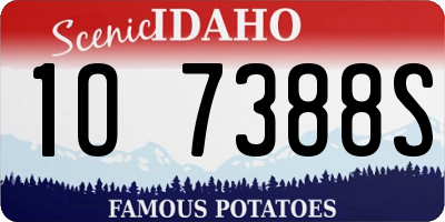 ID license plate 1O7388S