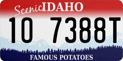 ID license plate 1O7388T