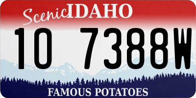 ID license plate 1O7388W