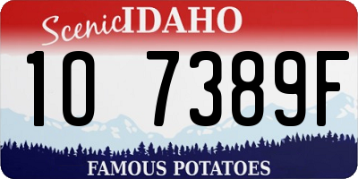 ID license plate 1O7389F