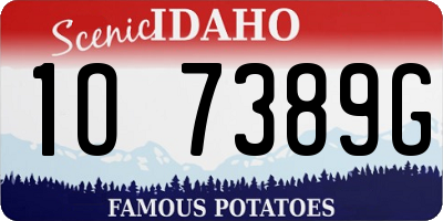 ID license plate 1O7389G