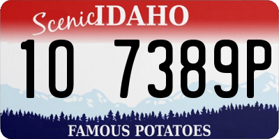 ID license plate 1O7389P