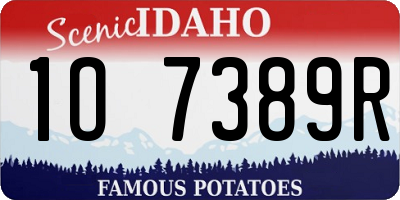 ID license plate 1O7389R