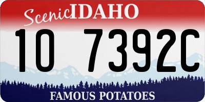 ID license plate 1O7392C