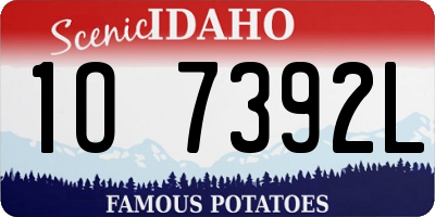 ID license plate 1O7392L