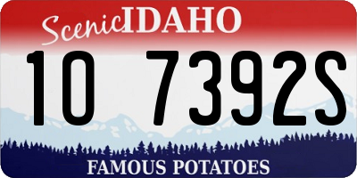 ID license plate 1O7392S
